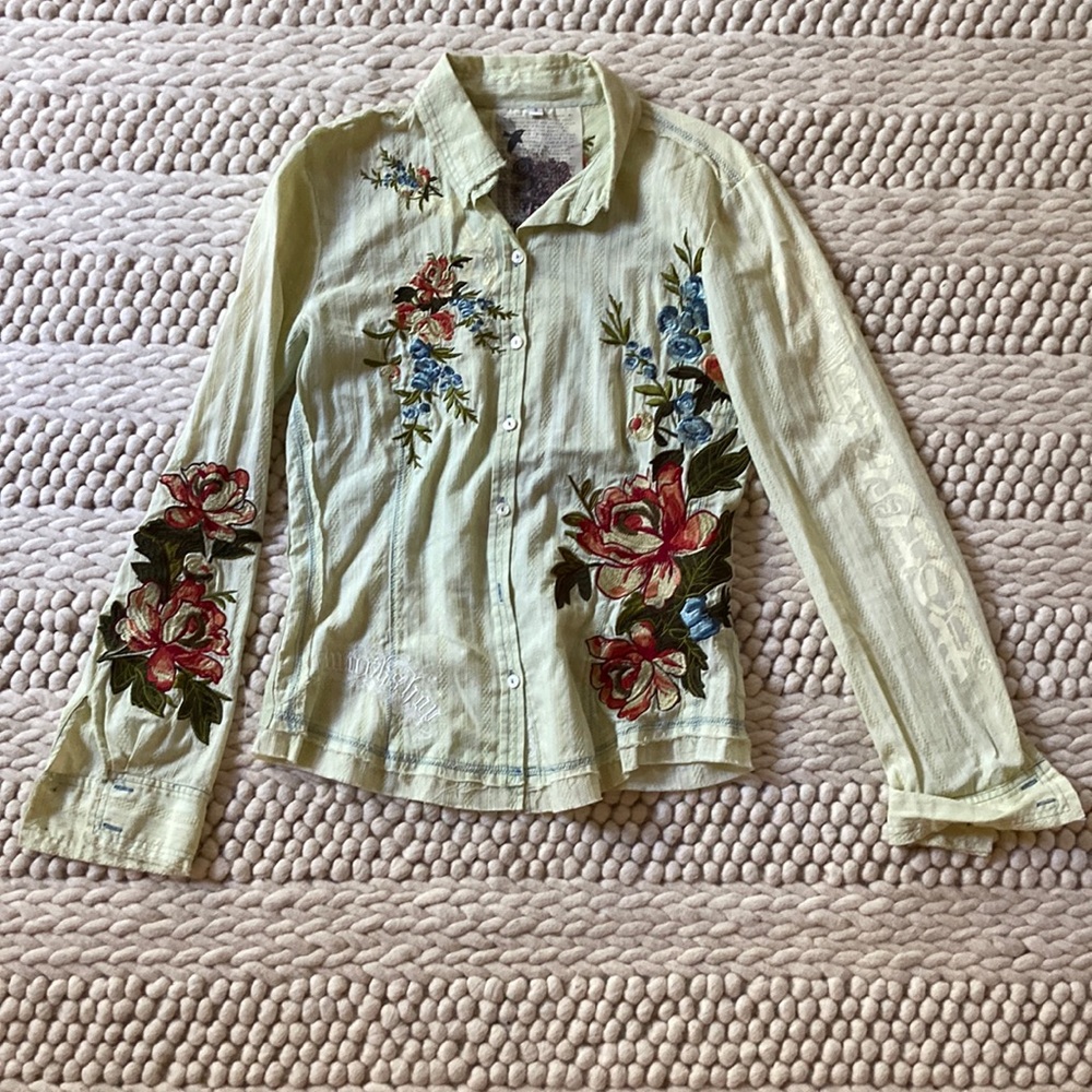 Johnny Was Workshop Embroidered Top